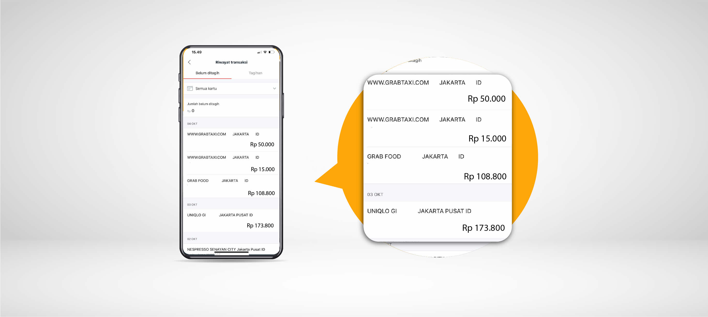 Done! You can now see your Credit Card’s history transaction